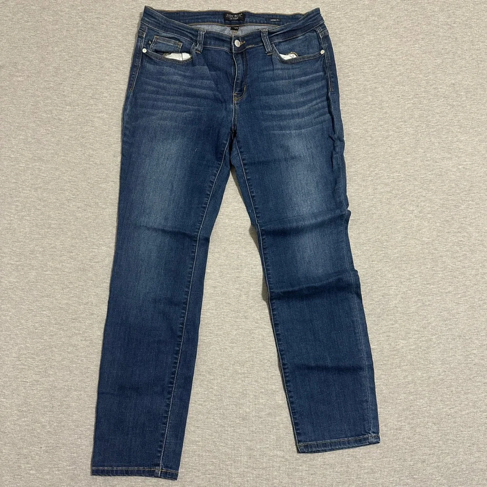 Judy Blue Straight Fit Dark Wash Jeans JB82356DK Blue Denim Womens Size‎ 15/32